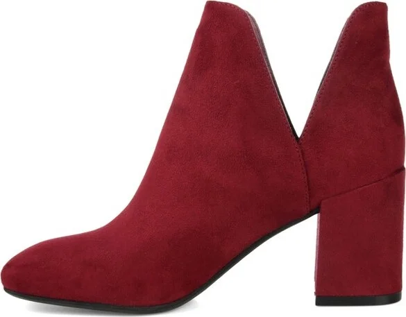 Journee Collection Women's Gwenn Pull On Block Heel Booties Olive - Image 3