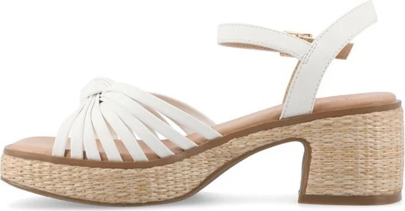 Journee Collection Women's Hally Raffia Outsole Platform Sandals, Rose - Image 4