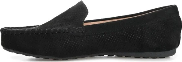 Journee Collection Women's Halsey Comfort Insole Slip On Round Toe Loafer Flats Black PU - Image 2
