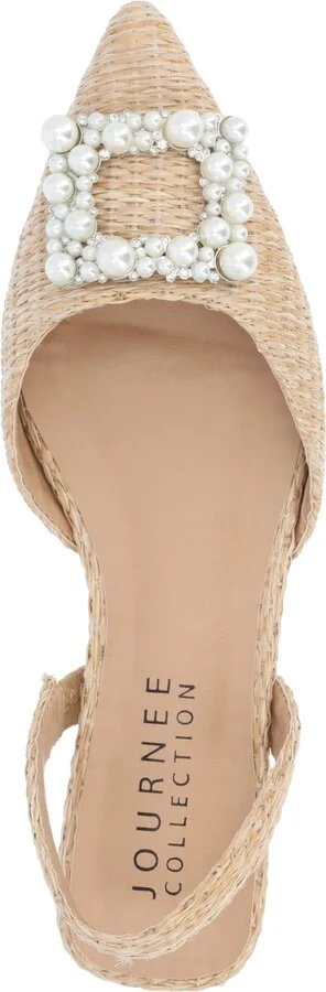 Journee Collection Women's Hannae Embellished Slingback Flats - Image 4