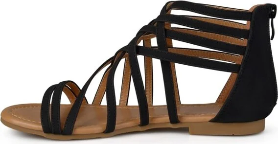 Journee Collection Women's Hanni Gladiator Low Block Heel Sandals Black 6.5W - Image 2