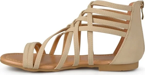 Journee Collection Women's Hanni Gladiator Low Block Heel Sandals Black 6.5W - Image 4