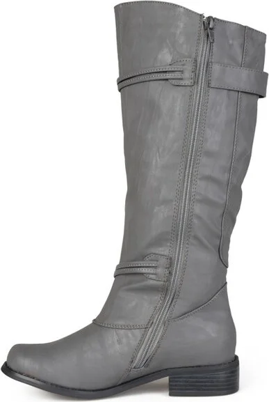 Journee Collection Women's Harley Stacked Heel Riding Boots Brown - Image 3