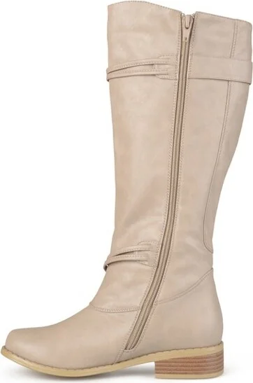Journee Collection Women's Harley Stacked Heel Riding Boots Brown - Image 5