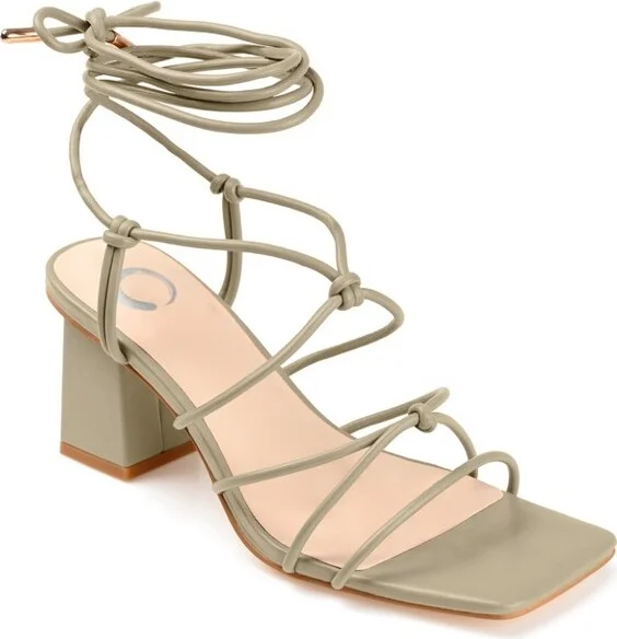 Journee Collection Women's Harpr Open Square Toe Block Heel Sandals Green