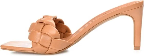 Journee Collection Womens Hattie Tru Comfort Foam Open Toe Mid Stiletto Pumps Mocha 10 - Image 2