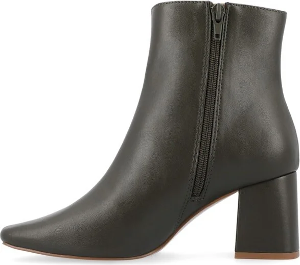 Journee Collection Women's Haylinn Inside Zip Block Heel Booties White - Image 4