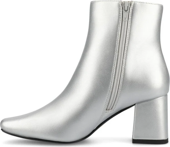 Journee Collection Women's Haylinn Inside Zip Block Heel Booties White - Image 5
