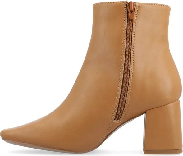 Journee Collection Women's Haylinn Inside Zip Block Heel Booties White - Image 7