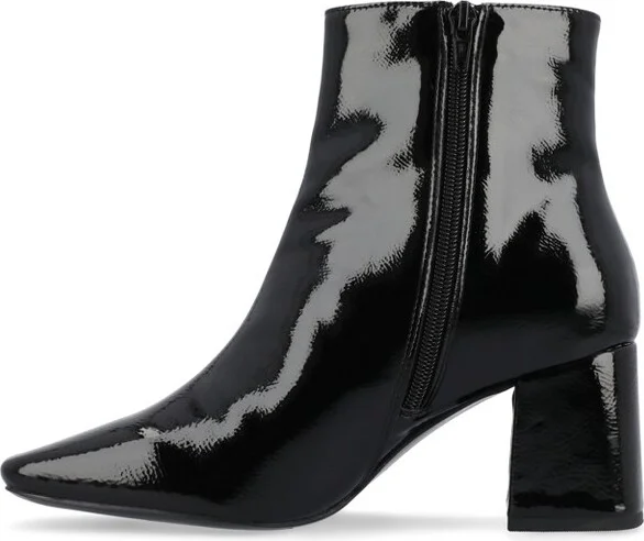 Journee Collection Women's Haylinn Inside Zip Block Heel Booties White - Image 8