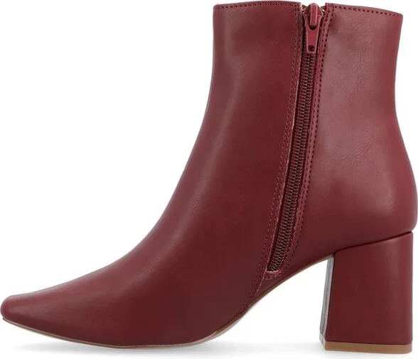 Journee Collection Women's Haylinn Inside Zip Block Heel Booties White - Image 10