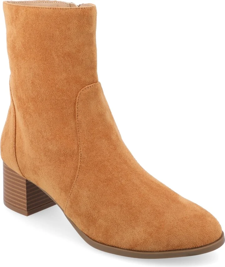 Journee Collection Women's Hayven Block Heel Almond Toe Booties