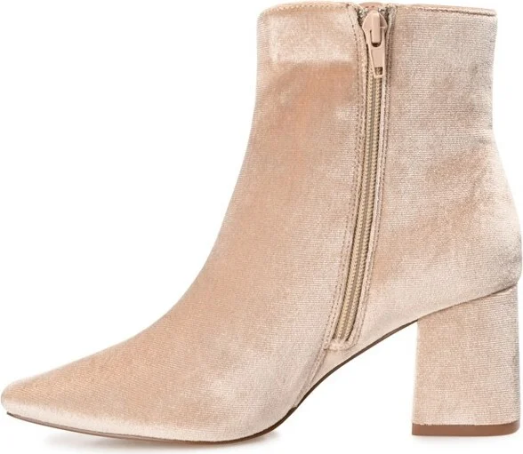 Journee Collection Women's Hazara Square Toe Block Heel Ankle Booties Rust - Image 5