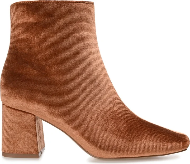 Journee Collection Women's Hazara Velvet Block Heel Dress Booties - Image 2