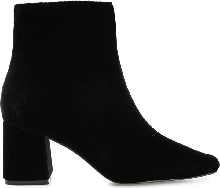 Journee Collection Women's Hazara Wide Width Velvet Block Heel Dress Booties - Image 2