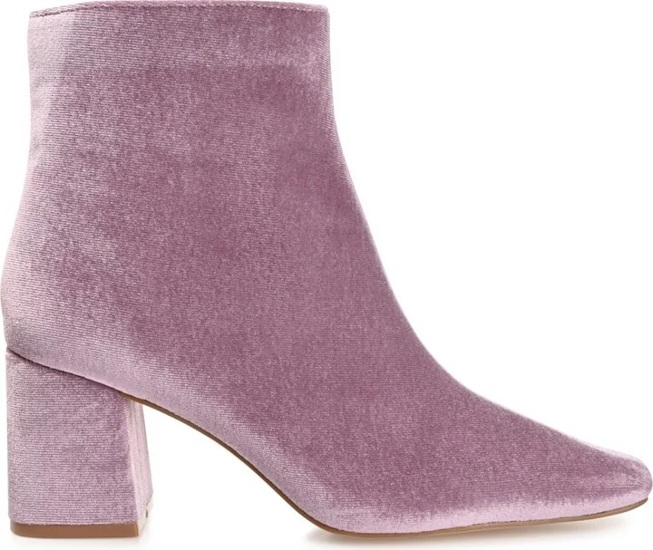 Journee Collection Women's Hazara Wide Width Velvet Block Heel Dress Booties - Image 7