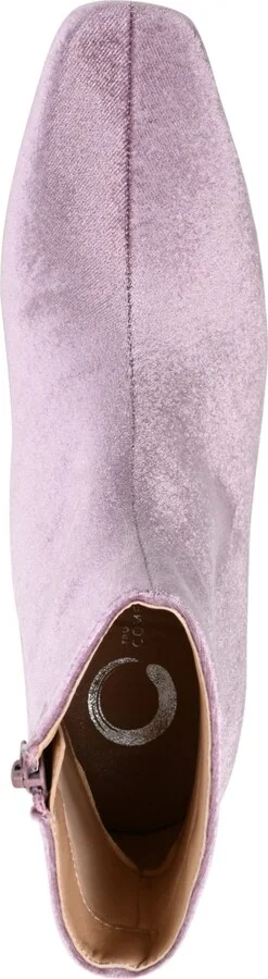 Journee Collection Women's Hazara Wide Width Velvet Block Heel Dress Booties - Image 9