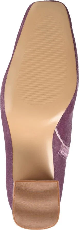 Journee Collection Women's Hazara Wide Width Velvet Block Heel Dress Booties - Image 10