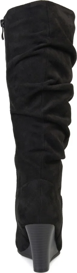 Journee Collection Women's Haze Wide Calf Rouched Knee High Wedge Boots - Image 5