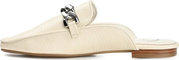 Journee Collection Women's Hazina Slip On Square Toe Mules Flats Ivory - Image 2