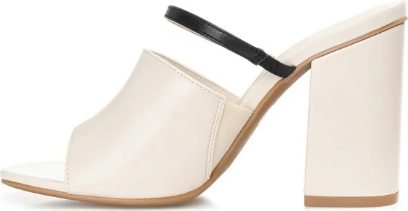 Journee Collection Women's Heiddy Open Square Toe Block Heel Sandals Black - Image 4