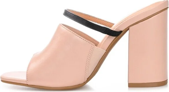 Journee Collection Women's Heiddy Open Square Toe Block Heel Sandals Black - Image 5