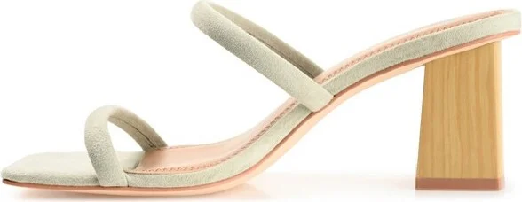 Journee Collection Women's Henrietta Open Square Toe Block Heel Sandals Sage - Image 2