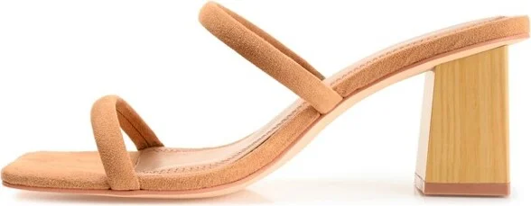 Journee Collection Women's Henrietta Open Square Toe Block Heel Sandals Sage - Image 3