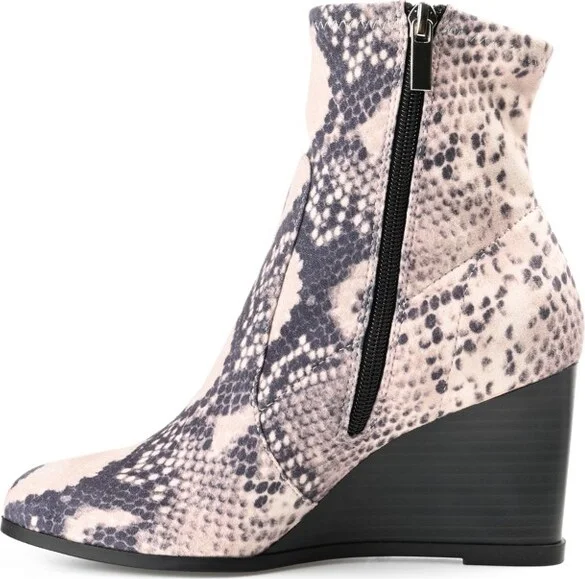 Journee Collection Women's Hepburn Inside Zip Wedge Booties Animal - Image 3