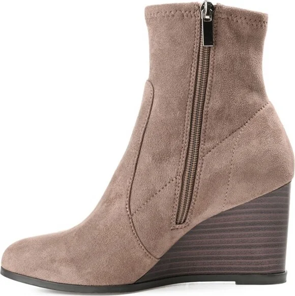 Journee Collection Women's Hepburn Inside Zip Wedge Booties Animal - Image 5