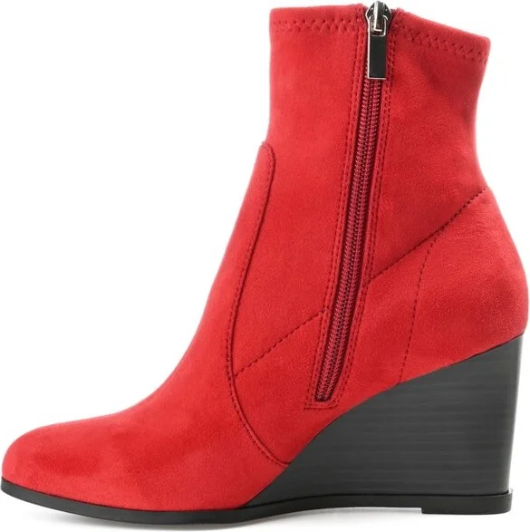 Journee Collection Women's Hepburn Inside Zip Wedge Booties Animal - Image 6