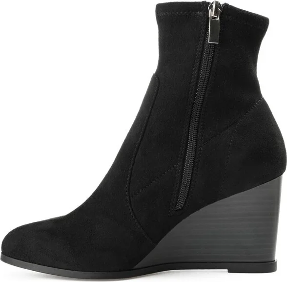 Journee Collection Women's Hepburn Inside Zip Wedge Booties Animal - Image 7