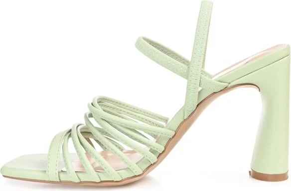 Journee Collection Women's Hera Open Square Toe High Block Heel Sandals Black - Image 2