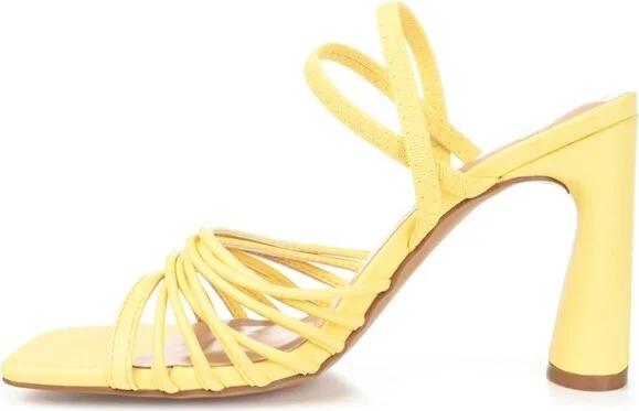 Journee Collection Women's Hera Open Square Toe High Block Heel Sandals Black - Image 3