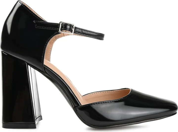 Journee Collection Women's Hesster Block Heel Ankle Strap Pumps - Image 6