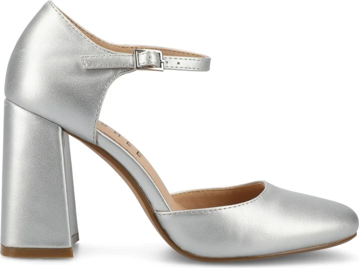 Journee Collection Women's Hesster Block Heel Ankle Strap Pumps - Image 10