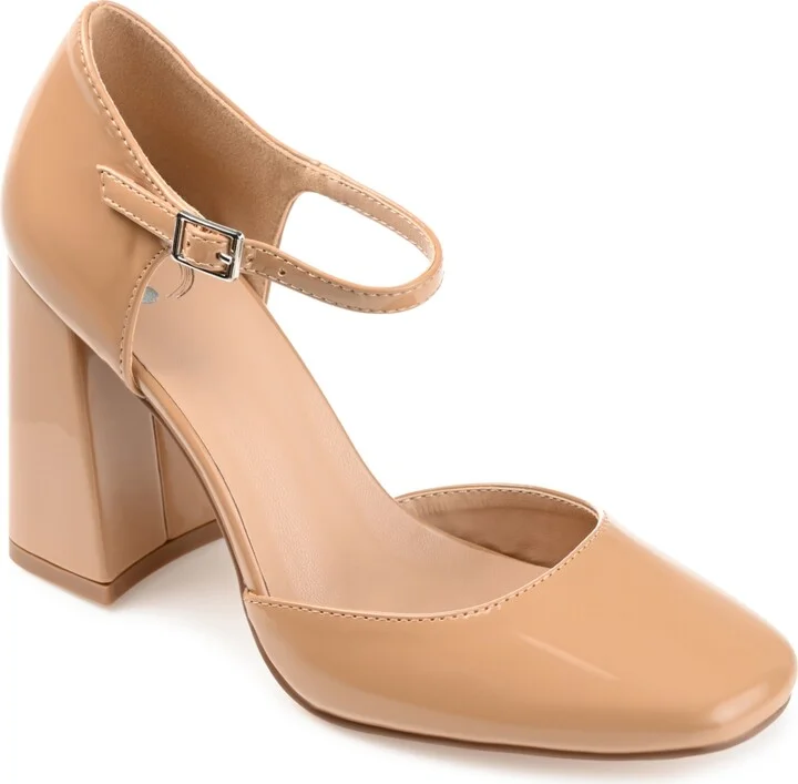 Journee Collection Women's Hesster Block Heel Ankle Strap Pumps
