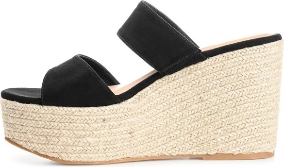 Journee Collection Womens Ilyana Tru Comfort Foam Wedge Heel Espadrille Sandals Black 12 - Image 2