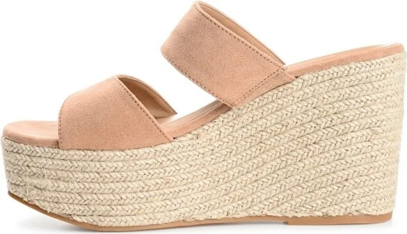 Journee Collection Womens Ilyana Tru Comfort Foam Wedge Heel Espadrille Sandals Tan 12 - Image 2