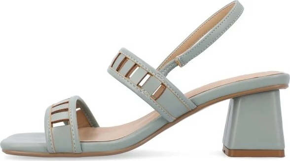 Journee Collection Women's Ismay Laser Cut Sling Back Block Heel Sandals Rose - Image 3