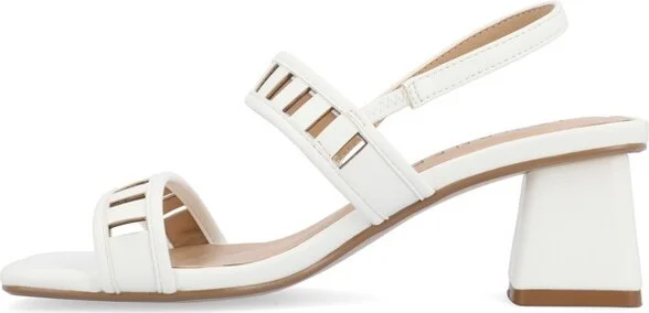 Journee Collection Women's Ismay Laser Cut Sling Back Block Heel Sandals Rose - Image 5