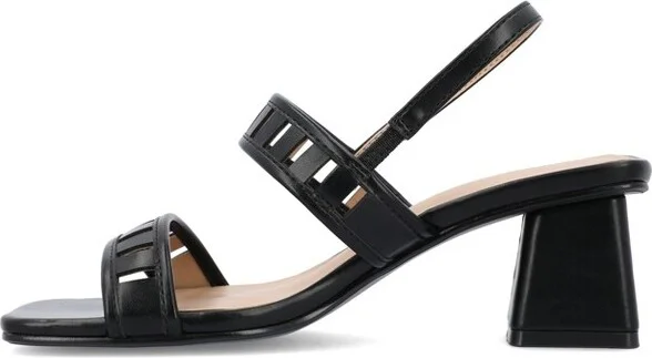 Journee Collection Women's Ismay Laser Cut Sling Back Block Heel Sandals Rose - Image 6