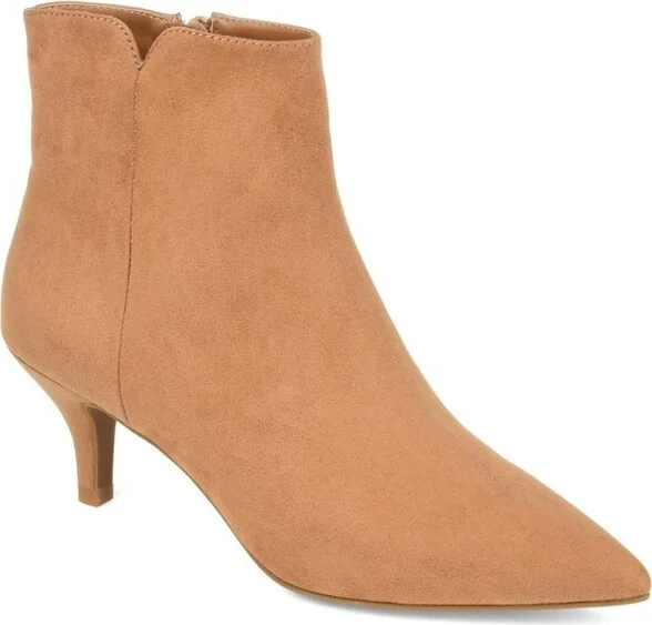 Journee Collection Women's Isobel Inside Zip Stiletto Booties Tan