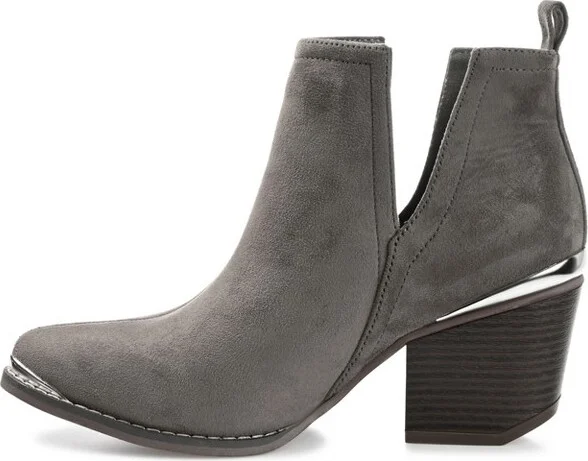 Journee Collection Women's Issla Pull On Stacked Heel Booties Blue - Image 3