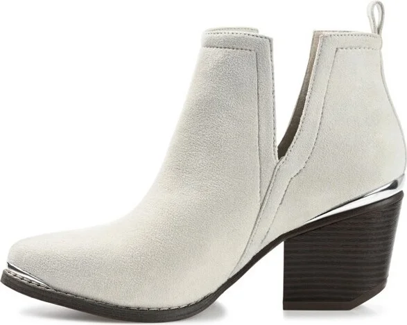 Journee Collection Women's Issla Pull On Stacked Heel Booties Blue - Image 4