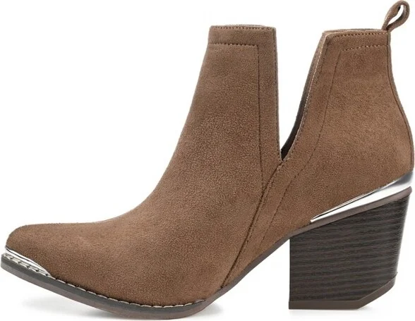 Journee Collection Women's Issla Pull On Stacked Heel Booties Blue - Image 5