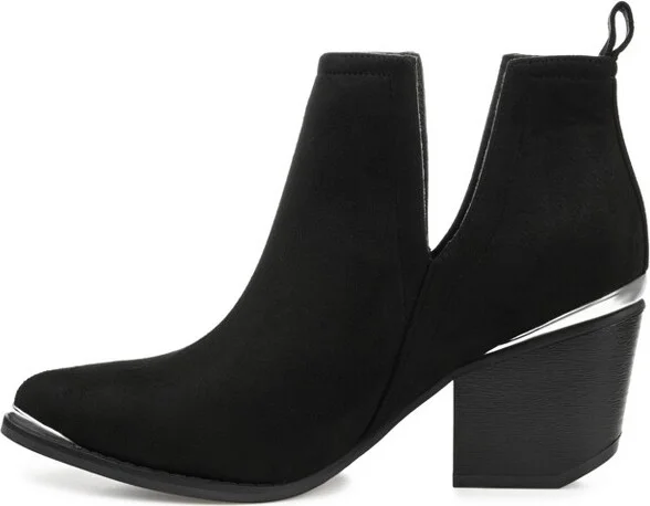 Journee Collection Women's Issla Pull On Stacked Heel Booties Blue - Image 6