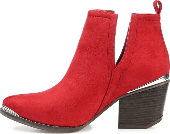 Journee Collection Women's Issla Pull On Stacked Heel Booties Blue - Image 9