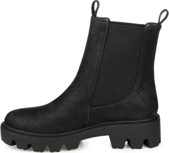 Journee Collection Women's Ivette Pull On Block Heel Booties Brown - Image 3