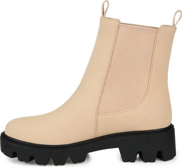 Journee Collection Women's Ivette Pull On Block Heel Booties Brown - Image 4